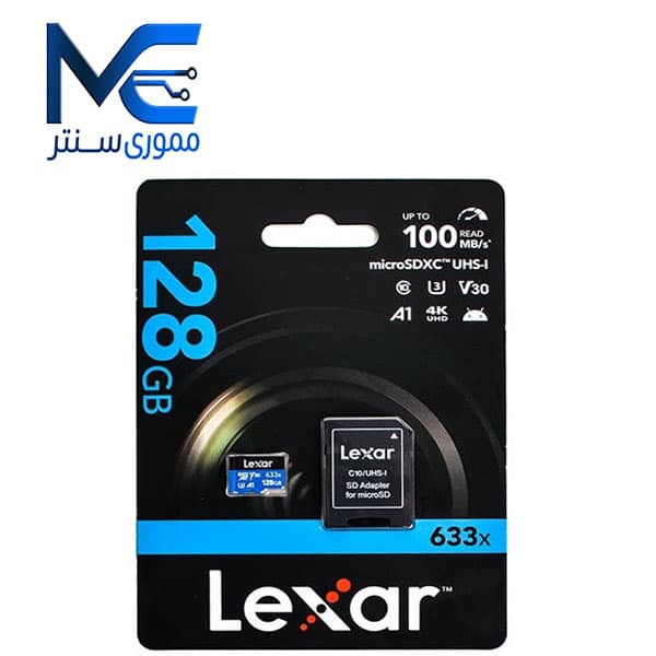 کارت حافظه microSDXC لکسار (Lexar) 128 گیگ مدل 633X سرعت 100MB/s