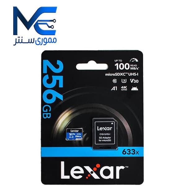 کارت حافظه microSDXC لکسار (Lexar) 256 گیگ مدل 633X سرعت 100MB/s