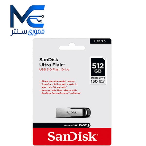 فلش مموری سن دیسک (SanDisk) مدل Ultra Flair ZC73 USB 3.0 ظرفیت 512 گیگابایت