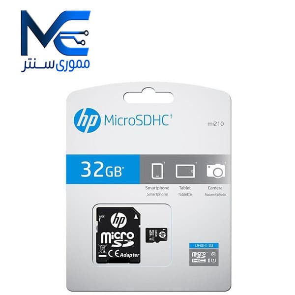 کارت حافظه MicroSDHC اچ پی (HP) 32 گیگ مدل U1 mi210 سرعت 100MB/s با آداپتور