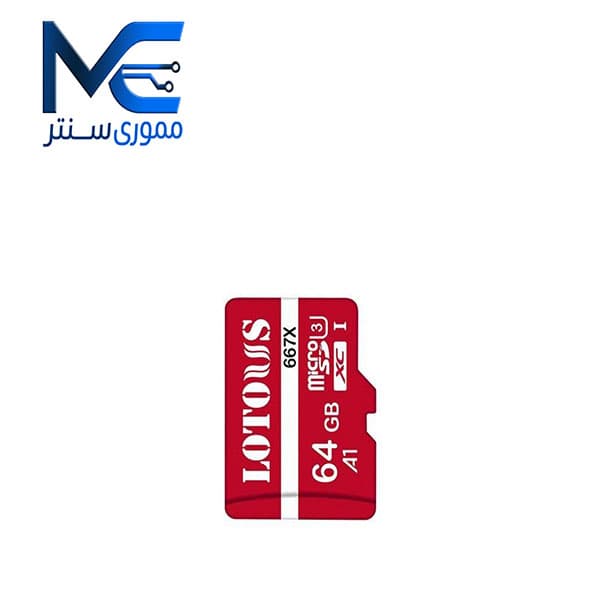 کارت حافظه microSDXC لوتوس (Lotous) 64 گیگابایت 667X مدل A1 سرعت 100MB/s
