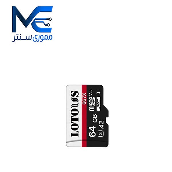 کارت حافظه microSDXC لوتوس (Lotous) 64 گیگابایت 667X مدل A2 سرعت 100MB/s