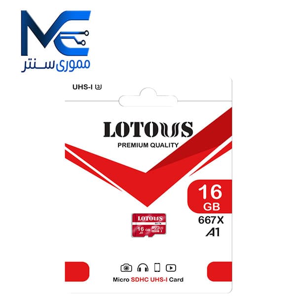 کارت حافظه microSDHC لوتوس (Lotous) 16 گیگابایت 667X مدل U3 سرعت 100MB/s