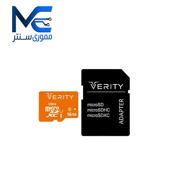 کارت حافظه microSDHC وریتی (ِVERITY) 16 گیگ مدل U1 سرعت 95MB/s با آداپتور