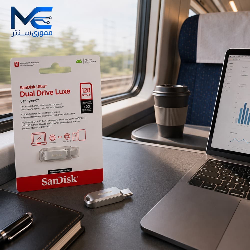 فلش مموری سن دیسک (SanDisk) Dual Drive Luxe USB Type-C ظرفیت 128 گیگابایت