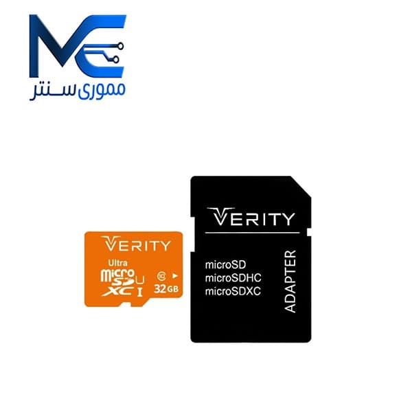 کارت حافظه microSDHC وریتی (ِVERITY) 32 گیگ مدل U1 سرعت 95MB/s با آداپتور
