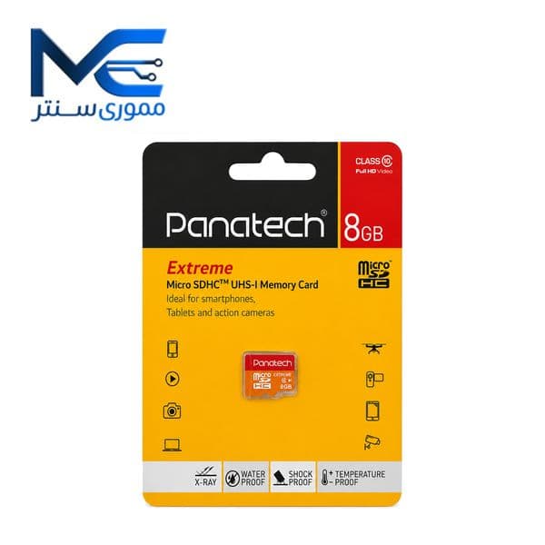 کارت حافظه microSDHC پاناتک (Panatech) 8 گیگ کلاس 10 استاندارد UHS-I U1 سرعت 30MBps