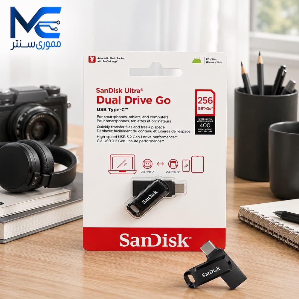 فلش مموری سن دیسک (SanDisk) مدل Ultra Dual Drive Go Type-C ظرفیت 256 گیگابایت