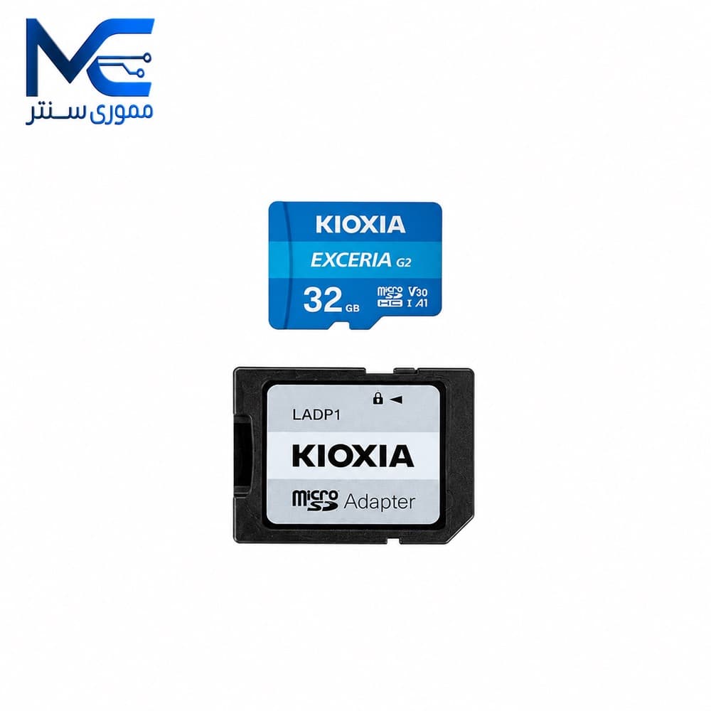 کارت حافظه microSDHC  کیوکسیا (KIOXIA) 32 گیگ مدل EXCERIA G2 U3 سرعت 100MB/s با آداپتور